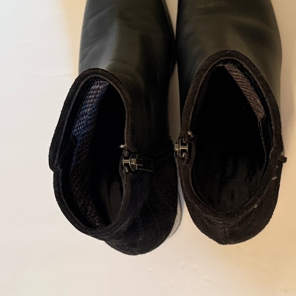 AQUATALIA SHOES ANKLE BOOTS BOOTIES BLACK LEATHER SUEDE SIDE ZIP ITALY SIZE 7 - Picture 9 of 13
